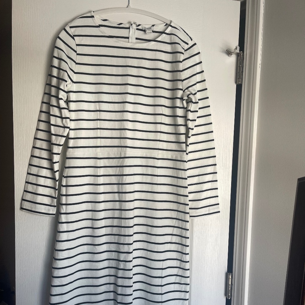 J.Crew Black & Cream Knit Maxi Dress